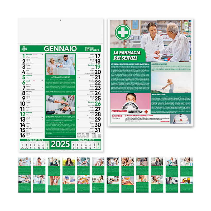 Calendario 2025 da parete per Farmacia