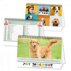 Calendario da tavolo 2022 cuccioli Cani e Gatti stampa su due lati