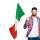 Bandierine Tricolore Italia Supporter 80x30